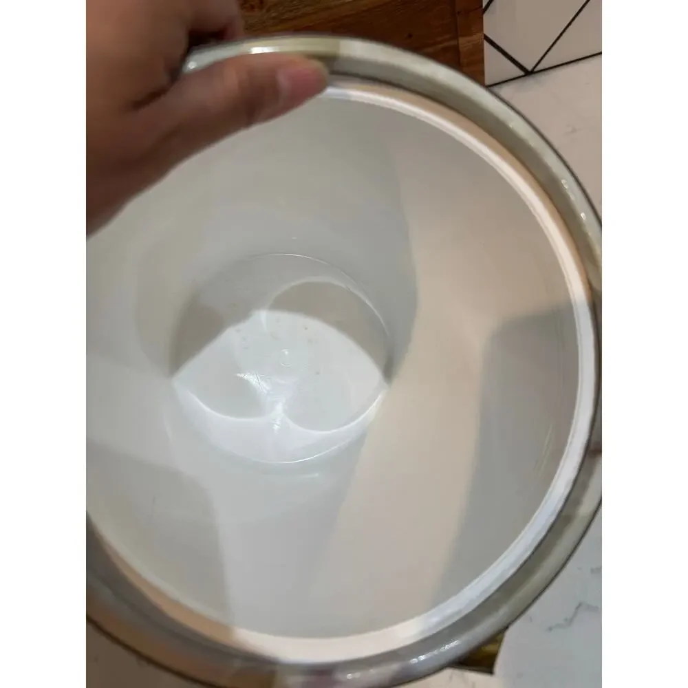 vintage mid-century modern insulated ice bucket faux-marble vinyl outer finish